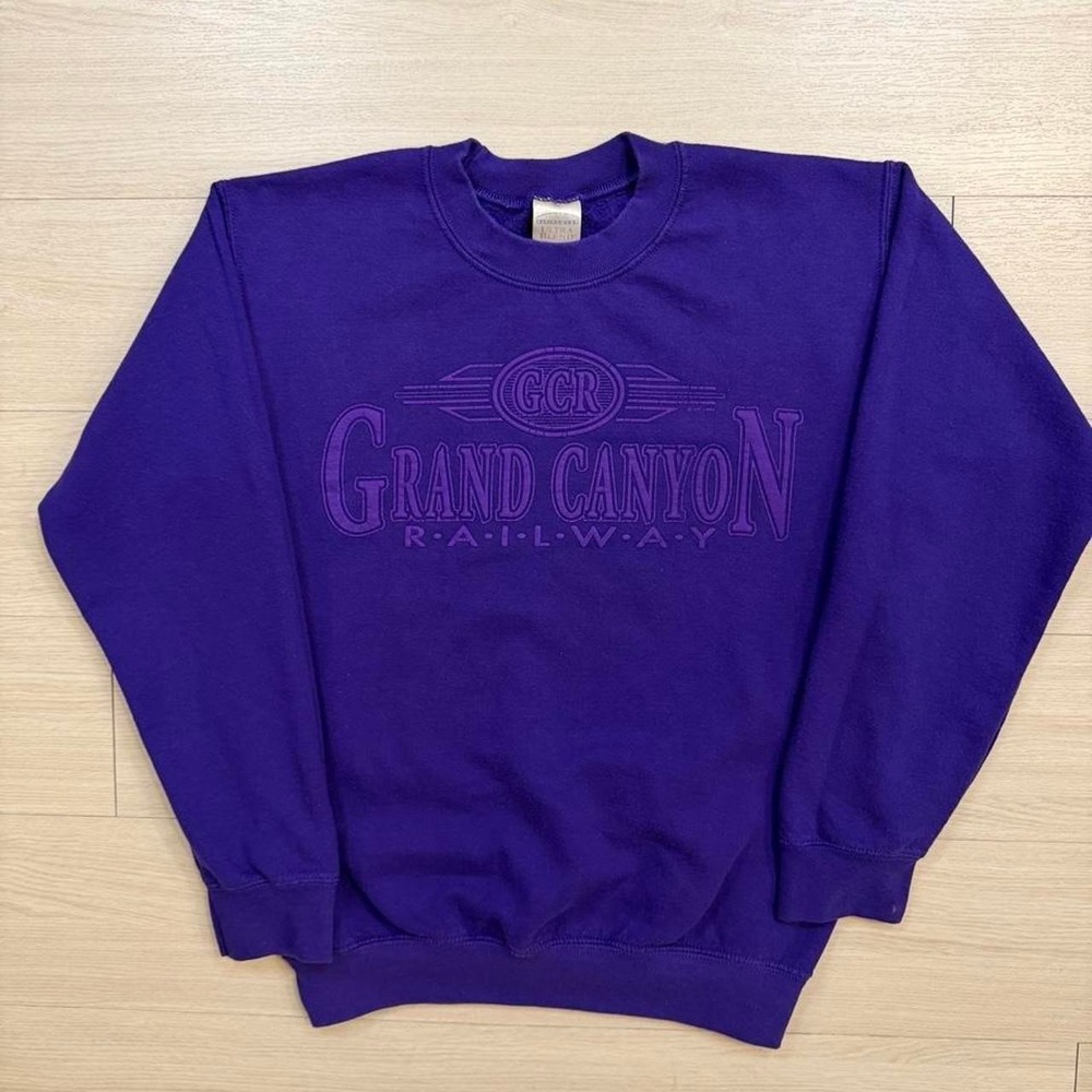 Vintage 1994 Grand Canyon Railway Purple Crewneck Sweatshirt Mens Size Small